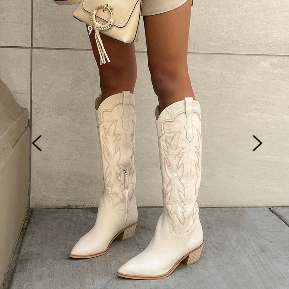 Dolce Vita Cream Western Boots
